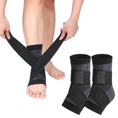足首サポーター 固定 2枚セット アキレス腱 サポーター 薄型 安定サポート 圧力調整 通気性 伸縮性 衝..