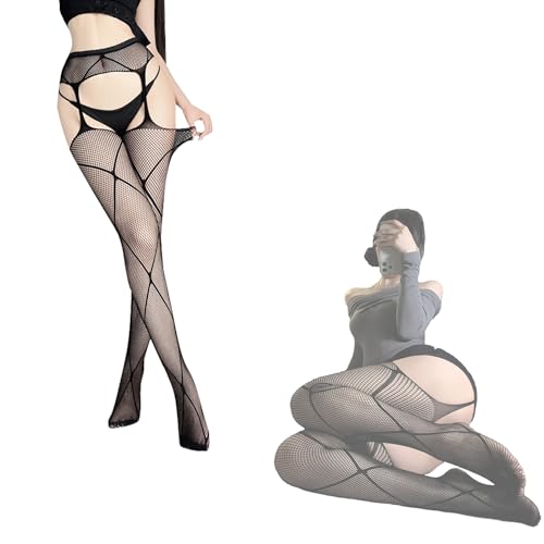 ガーターストッキング バラ ストッキング 膝上 レディース ニーハイ滑り止めストッキング 黒 ニーハイソックス 伸縮性 透け感 通勤 ビジネス・エブリデイ・パーティー用 (JP アルファベット Free Size Python ライン・ストッキング 1個入り ) 送料無料