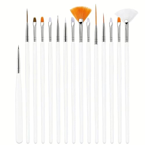 ジェルネイル 筆 ネイルブラシ ジェルネイルブラシ 15本セット ジェルネイル絵描きブラシ 極細 セルフ..