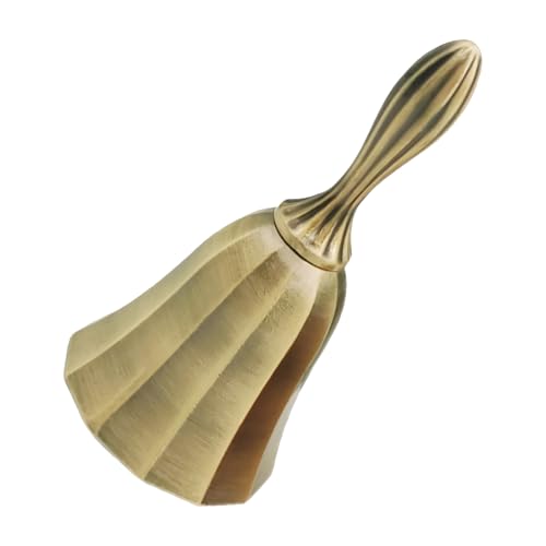 卓上ベル ハンドベル 呼び鈴 呼び出しベル ミュージックベル ベルフラッシュ 抽選 あたり 鐘 くじ引き お店 イベント用 (アンティークゴールド)