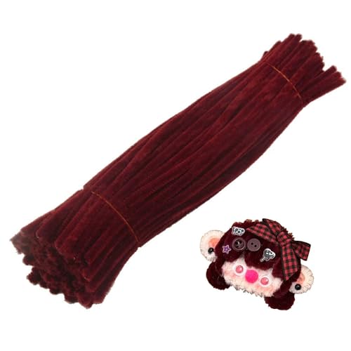 手芸モール 100本 6mm 単色 カラーモール 高密度モール クラフトモール 骨格モール 曲げ可能 DIY 飾り..