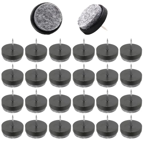 椅子脚カバー 家具スライダー 24枚入り 17mm 家具移動パッド ネイル付き 木製脚用 椅子足カバー 椅子脚..