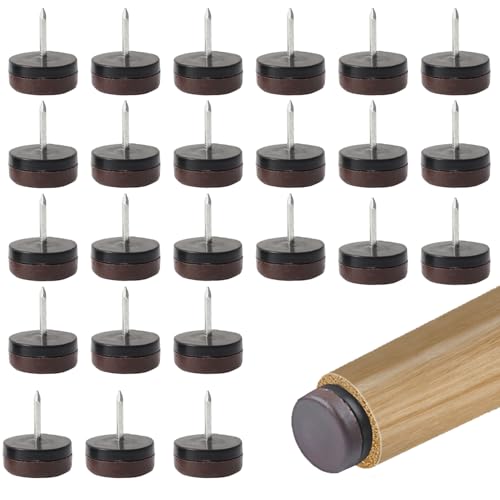 椅子脚カバー 家具スライダー 24枚入り 17mm 家具移動パッド ネイル付き 木製脚用 椅子足カバー 椅子脚..