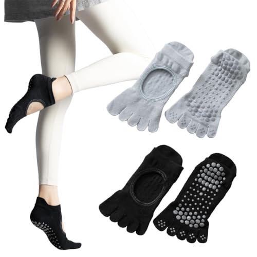 ヨガソックス ピラティスソックス 5本指 グリップ ソックス ピラティス 靴下 滑り止め 防臭 通気性 汗..