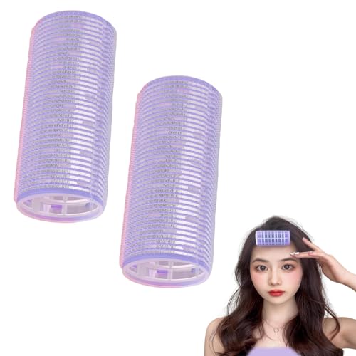 前髪カーラー 簡単手巻きカーラー 直径4cm 前髪クリップ カールドライヤー 髪に無害 韓国風 自然 カール 巻き髪用 家庭 サロン用 DIY ヘアスタイル 使用簡単 洗顔用 風呂 (パープル 4)