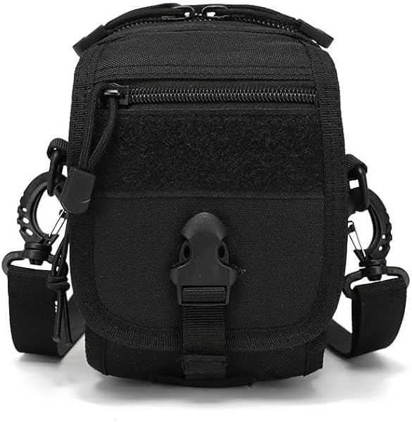ウエストポーチ ウエストバッグ メンズ 肉厚 D型 カラビナ付属 ベルトバッグ 作業用 多機能 多収納ポケット 軽量 Molle 携帯 作業用ポーチ (改良型大...
