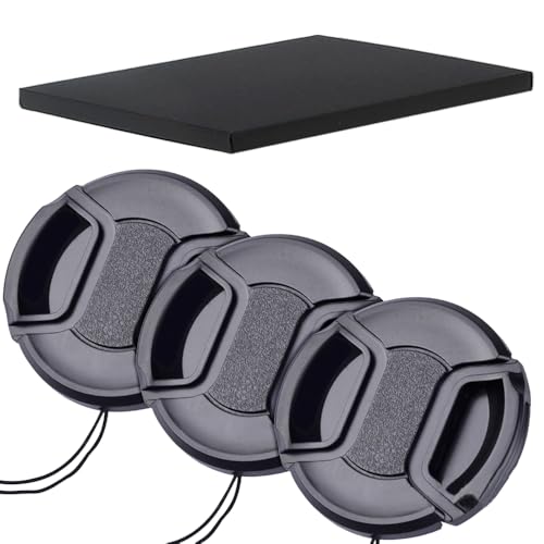 46mm レンズキャップ 3個セット インナー式ワンタッチレンズキャップ 46mm 脱落防止フック付き 互換品 ..