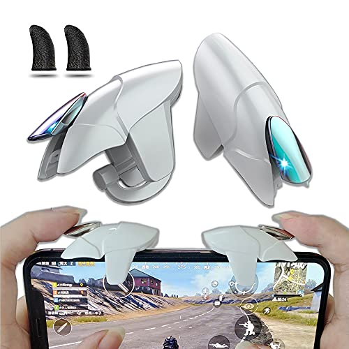 スマホ コントローラー 荒野行動 PUBG Mobile 最新型 スマホゲーム パッド クリック感 高感度 ジョイスティック 射撃ボタン 高速反応 左右兼用 連続射撃 電源ボタンと干渉しない 無段階調整 ケース対応 iphone / Sharp / Samsung / Xperia / Android 各種ゲー...