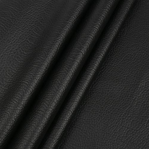 合皮 生地 ソフト 人工レザー DIY かばんの作りに 手芸材料 pvc leather ライチ紋 幅135cm (0.5M 黒色)