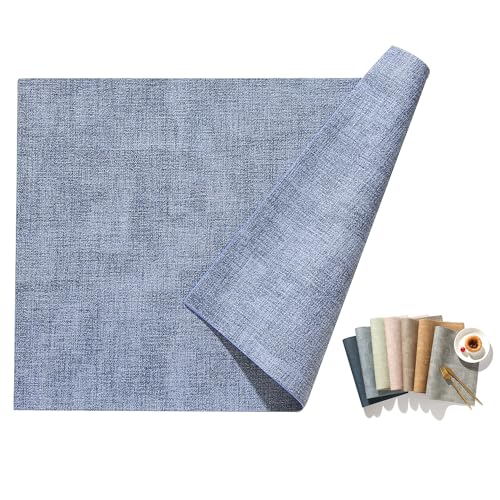 ランチョンマット 高品質 合皮レザー 4枚セット おしゃれ 華やか 飾り 清潔しやすい 家庭用 レストラン用 丸洗いOK 撥水 防汚 断熱 滑り止め 43cm×30cm 4枚セット ブルー