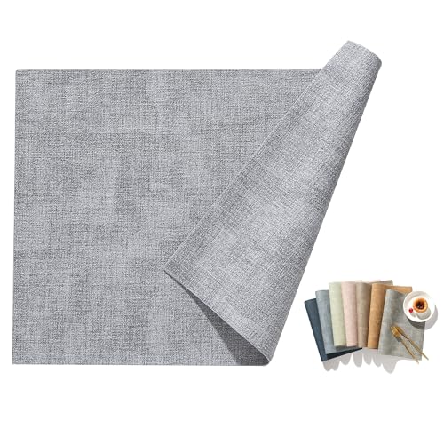 ランチョンマット 高品質 合皮レザー 6枚セット おしゃれ 華やか 飾り 清潔しやすい 家庭用 レストラン用 丸洗いOK 撥水 防汚 断熱 滑り止め 43cm×30cm 6セット ライトグリーン