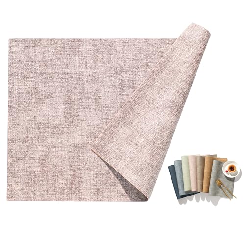 ランチョンマット 高品質 合皮レザー 6枚セット おしゃれ 華やか 飾り 清潔しやすい 家庭用 レストラン用 丸洗いOK 撥水 防汚 断熱 滑り止め 43cm×30cm 6セット ピンク