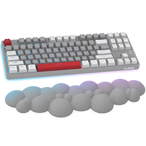 リストレスト キーボード アームレスト パームレスト パソコン クッション 雲状 手首クッション ストレス解放 マッサージホール付き 手首置き 疲労低減 柔らかい素材 通気性 肌に刺激なし 人間工学デザイン 低反発PU材質 滑り止め