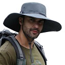 サファリハット メンズ つば広 帽子 メッシュ通気 UPF50+ UVカット 撥水 防汚 超軽量 日除け帽子 ハット メンズ 大きいサイズ 折り畳み 2WAY ...