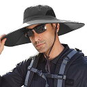 サファリハット メンズ つば広 帽子 メッシュ通気 UPF50+ UVカット 撥水 防汚 超軽量 日除け帽子 ハット メンズ 大きいサイズ 折り畳み 2WAY ...