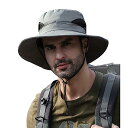 サファリハット メンズ つば広 帽子 メッシュ通気 UPF50+ UVカット 撥水 防汚 超軽量 日除け帽子 ハット メンズ 大きいサイズ 折り畳み 2WAY ...