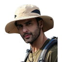 サファリハット メンズ つば広 帽子 メッシュ通気 UPF50+ UVカット 撥水 防汚 超軽量 日除け帽子 ハット メンズ 大きいサイズ 折り畳み 2WAY ...