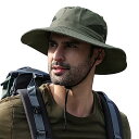 サファリハット メンズ つば広 帽子 メッシュ通気 UPF50+ UVカット 撥水 防汚 超軽量 日除け帽子 ハット メンズ 大きいサイズ 折り畳み 2WAY ...