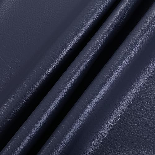 合皮 生地 ソフト 人工レザー DIY かばんの作りに 手芸材料 pvc leather ライチ紋 幅135cm (0.5M ブル..