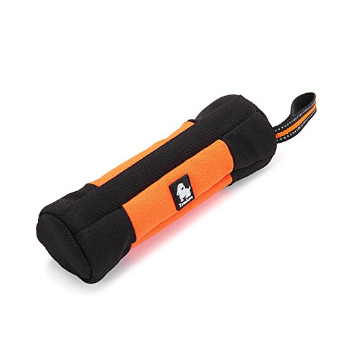 トリーツポーチ 犬用 お出かけ用 トレーニング用 おやつ ドッグフード フリスビー おもちゃ (L オレンジ)