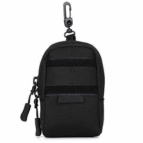 スマホポーチ ツールバッグ EDCポーチ Molleシステムポーチ 小さめ 小物入れ 4.5インチスマホ収納可 迷彩柄 多機能 アウトドア タクティカル ブラック