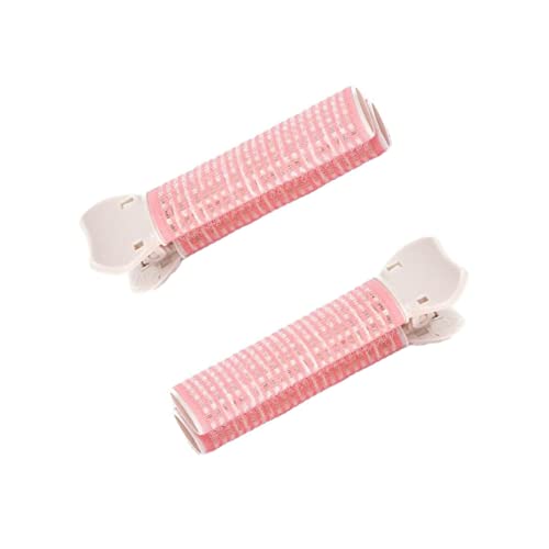 くるんと前髪カーラー マジックカーラー 手巻きカーラー 楕円形 ふんわり ヘアカーラー 前髪クリップ ピンク 2個