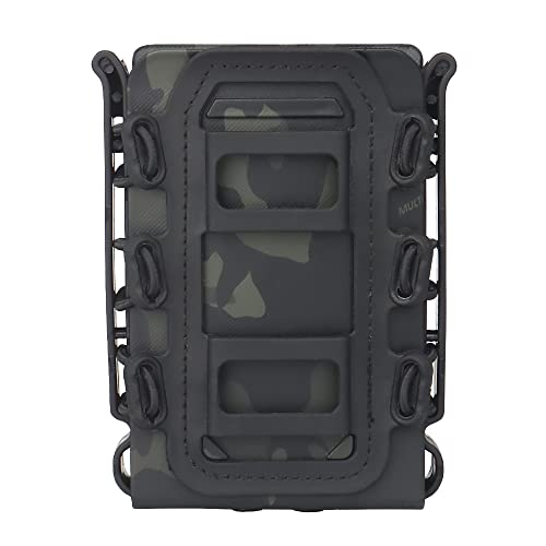 マガジンポーチ 弾倉ポーチ マグポーチ TPR素材 柔らかい オープントップ Molleモール対応 5.56mm 7.62mm ライフル サバゲー用装備 黒CP迷彩