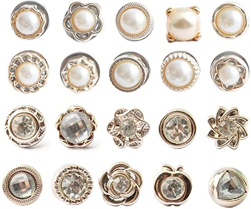ブローチ タックピン アクセサリーブローチボタン花 パール 星 ストールピン ラペルピン レディース おしゃれ ボタン 縫製不要プレゼント （20個セット） 送料無料