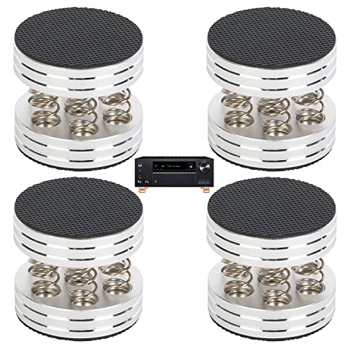 インシュレーター スピーカー 大型 4個セット アルミ製スプリングスピーカー 直径45mm 高さ40mm オーディオ音質向上 振動防止 両面滑り止め 強力な耐荷...