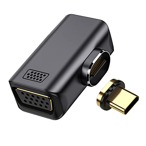Type USB C Type C to VGA RGB Monitor Converter Magnetic Angled Adapter 1080P 60hz for Tablet＆Ph..