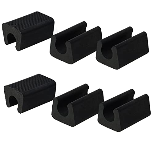 椅子足チップ 家具足 プラスチック U / O形長方形 滑り止め[12個入り]パイプキャップ直径 10mm に適当 ..