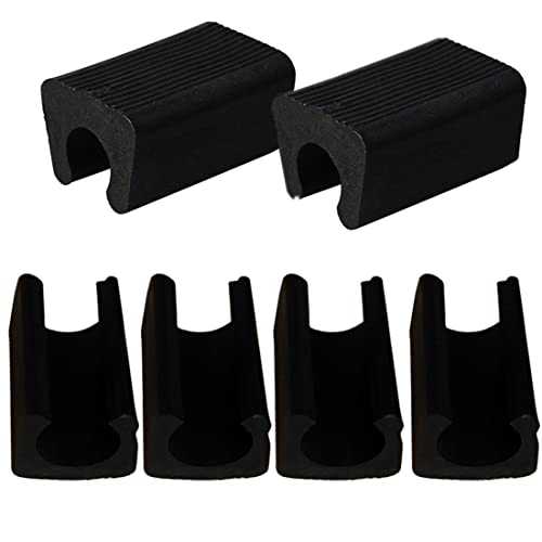 椅子足チップ 家具足 プラスチック U / O形長方形 滑り止め[12個入り]パイプキャップ直径 14mm に適当 ..