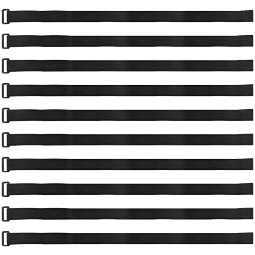 荷締め ラチェットベルト 10本 固定ベルト 3.8x60cm 面ファスナー式 バンド バックル付き 伸縮 スポー..