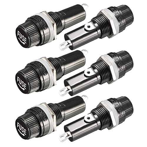 6×30mm ヒューズ ホルダー AC 10A 250V ブラック スクリュー キャップ ヒューズ ホルダー パネル マウント スクリュー キャップ ヒューズ ホルダー 送料無料