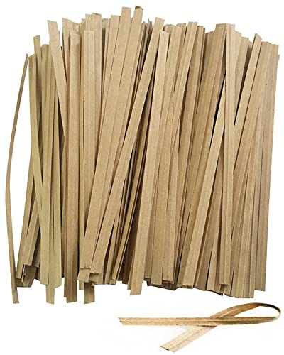 ビニタイラッピングタイクラフト紙 ツイストタイ結束用フト紙 パン袋包装用 ヤー ワイヤータイ 装飾材料 鉄ワイ 8cm[1000本セット] 送料無料