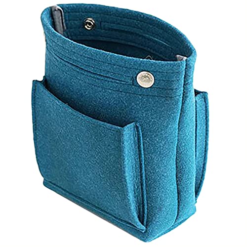 バッグインバッグ 柔らかい 軽量 フェルト コンパクト 4つポケット 小サイズ 使いやすい 毛玉防止 スナップボタンのデザイン 収納バッグ Color-D