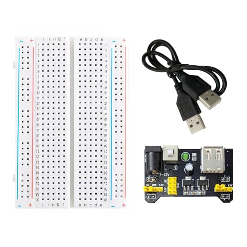 400タイポイント 電源モジュール付 ブレッドボード 400穴 粘着テープ付き ミニブレッドボード 電子工作..