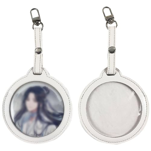 缶バッジカバー 合皮レザー 缶バッジケース PU 缶バッチ用 グッズカバー 痛バ カバンにかける 単面透明..