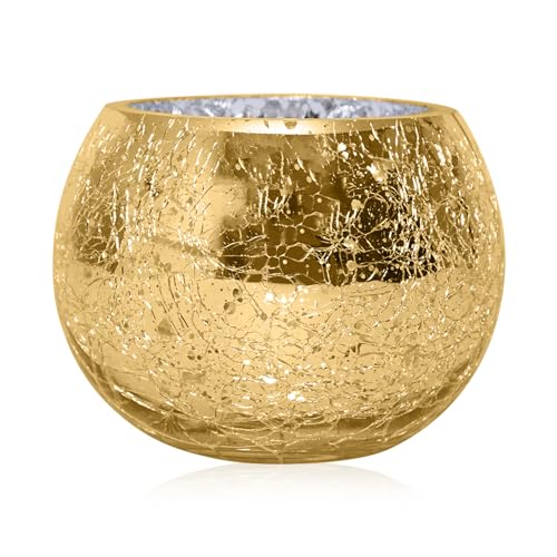 キャンドルホルダー キャンドルスタンド キャンドルカップ 燭台 キャンドルグラス ボールカップ ステンドグラス 照明/結婚式飾り/誕生日/プレゼント/ホームインテリア/バー/写真小道具/室内/室外 - ゴールド 送料無料