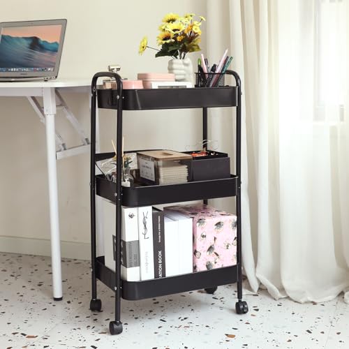 キッチンワゴン キャスター付き 3段 スリム ラック キッチンラック 収納ラック キッチン 寝室 オフィス..