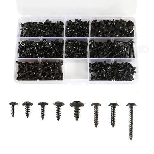 木ネジ 8サイズ スクリューネイル ネジ釘 汎用 木工用ビス 修理ツール セット 木工用ビス 収納ボ ...