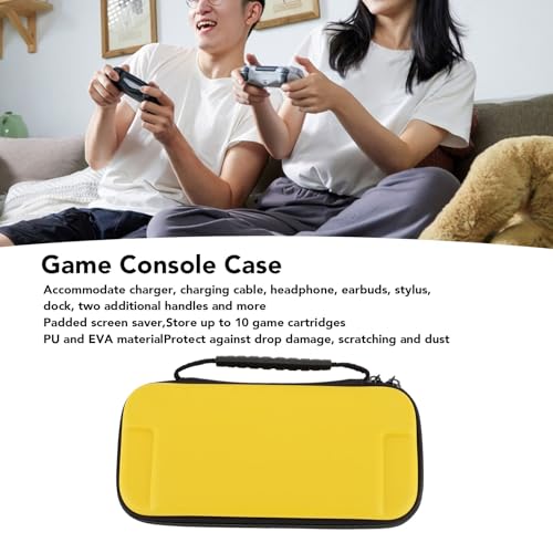 Switch Lite 保護ケース 収納ケース 持ち運び 保護カバー 耐衝撃 保護 キズ防止 収納 キャリングケース 代替品 社外品 スイッチライト ケース ゲームカードスロット10個付き (イエロー)