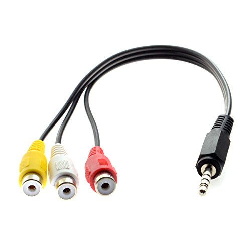 RCAケーブル 3.5mm 1 / 8 'オス ステレオ 車 Aux to 3 RCA AVメスコードオーディオ...