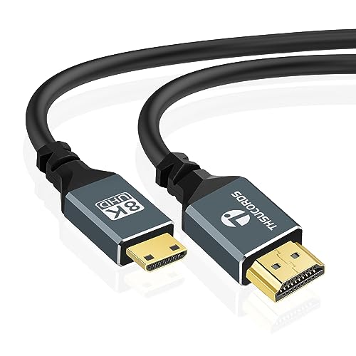 【こんなに薄い】 8K 4K Mini HDMI ケーブル 5M 柔軟 ソフト スリム 高速 48Gbps 4K@120Hz Mini HDMI 2.1コード カメラ ビデオカメラ タブレット グラフィックス / ビデオカード ノートパソコンに