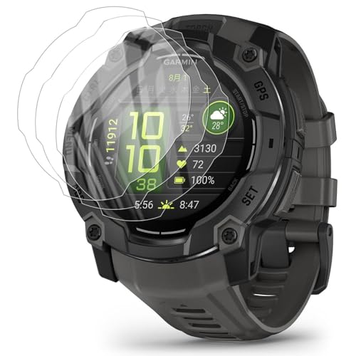 GARMIN Instinct 3 DualPower / AMOLED 50mmサイズ フィルム (3枚) 高透過率 自動吸着 撥水撥油 気泡防止 指紋防止 飛散防止処理 ガーミン(GARMIN) Instinct 3 DualPower / AMOLED 50mmサイズ専用 画面保護フィルム