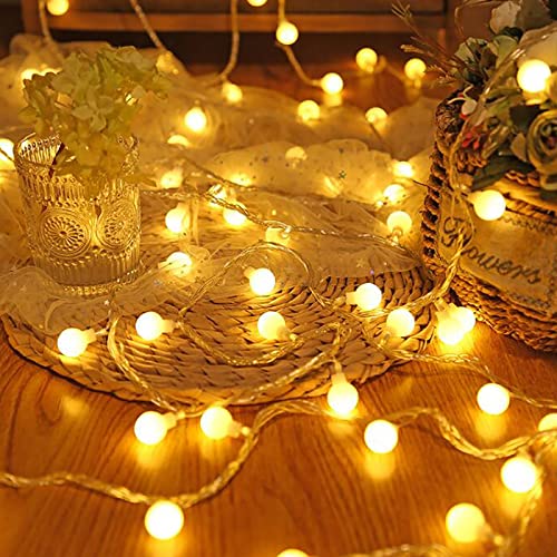 フェアリーライト電飾led イルミネーションライト 可愛くて小さなボール 電池式 ワイヤーライト 6M40個 LEDライト 防水 クリスマスオーナメント 結婚式 誕生日 キャンプ用 パーティー電飾 (ボール)