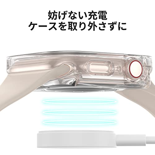 LAVETTの【フルカバー保護】 アップルウォッチ 防水 カバー Apple Watch SE Series 6 5 4 40mm ケース 2 in 1 前後の保護 二重構造 耐衝撃 iWatch 一体型 ケース 40mm クリア｜アングル3