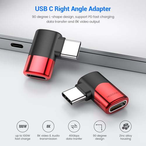 Type C 変換 アダプター 左右 90° L字 USB Cオス対メス USB Cエクスパンダ 40Gbps高速データ転送 8K@60Hz映像出力 100W / 5A急速充電Thunderboltエクスパンダは蒸気甲板部品 MacBook Pro iPad Pro タブレット 携帯電話 任天堂スイッチなどに適している lavett-shop-10268550 LAVETT サンプル画像3