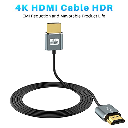 HDMIケーブル 5M フレキシブル スリム 2本入り 超薄型 HDMIコード 高速4K@60Hz 18g...