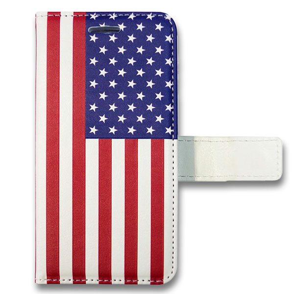 星条旗の 手帳型 スマホケース （iPhone7 iPhone8 対応ケース） USA FLAG ブックタイプ アメリカ国旗 西海岸風 インテリア アメリカン雑貨